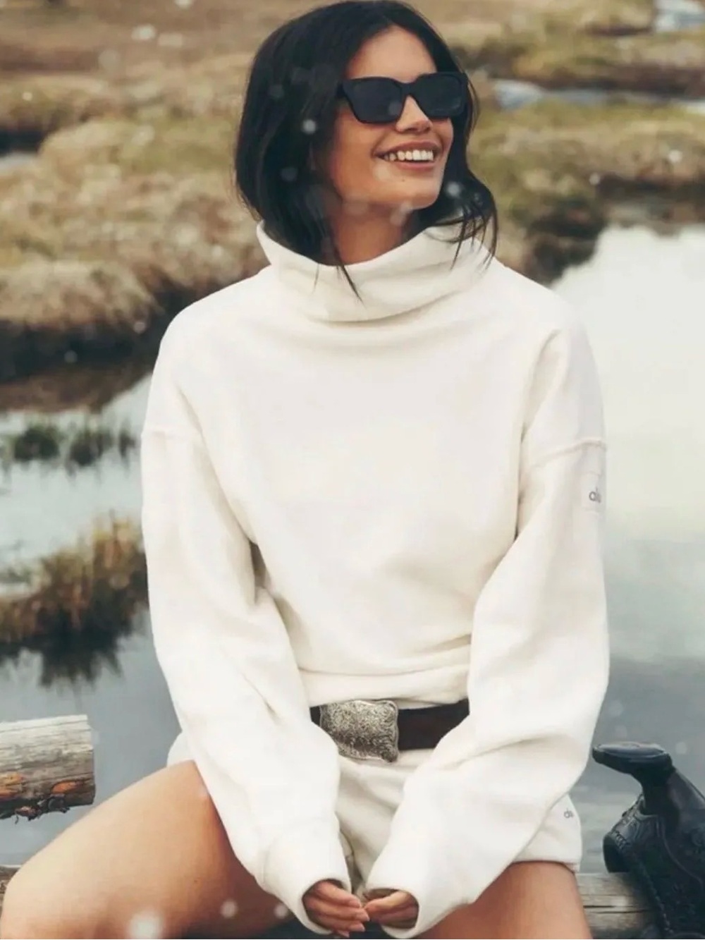 alo - Polar Fleece Hazy Pullover- Ivory
